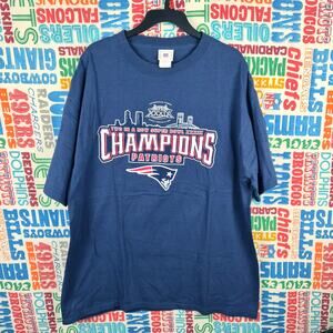 Vintage New England Patriots 2 In A Row Super Bowl Champions T Shirt Size XL